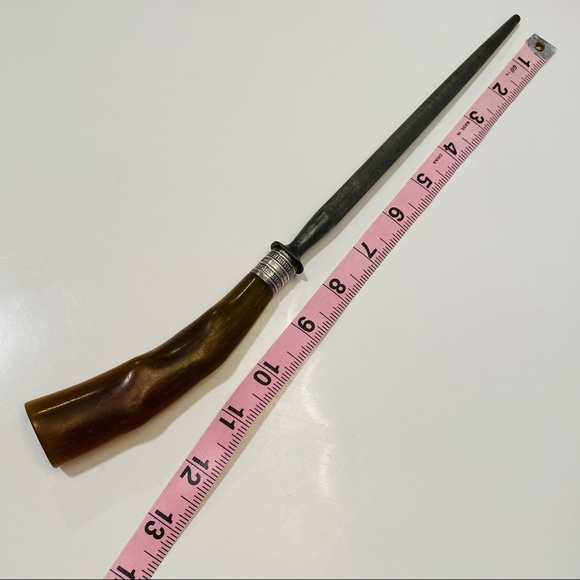 Vintage Sterling Silver Knife Sharpener Honing Steel Rod with Bakelite handle - Picture 11 of 12